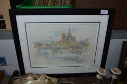 Framed Watercolour of Notre Dame Paris