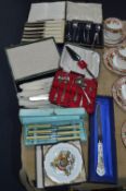 Seven Boxed Cutlery Sets, etc.