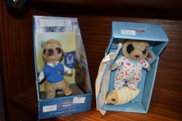 Two Soft Toy Meerkats