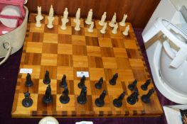 Wooden Chess Board and Pieces