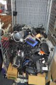 Cage Lot of Video Cameras and Accessories