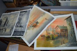 Four Unmounted Oil on Canvas Paintings