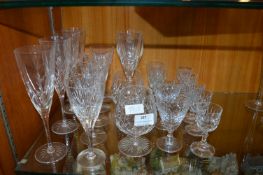 Collection of Cut Glass Crystal Wine Glasses
