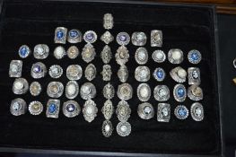 Tray Lot of Mens Costume Jewellery Rings