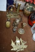Collection of Brassware, Bells, Candlestick, etc.