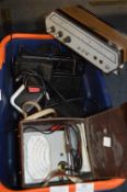 Crate of Assorted Photographic and Other Small Electricals, Ferguson Radio, etc.
