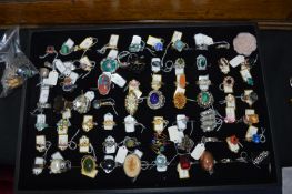 Tray Lot of Vintage Costume Jewellery Rings