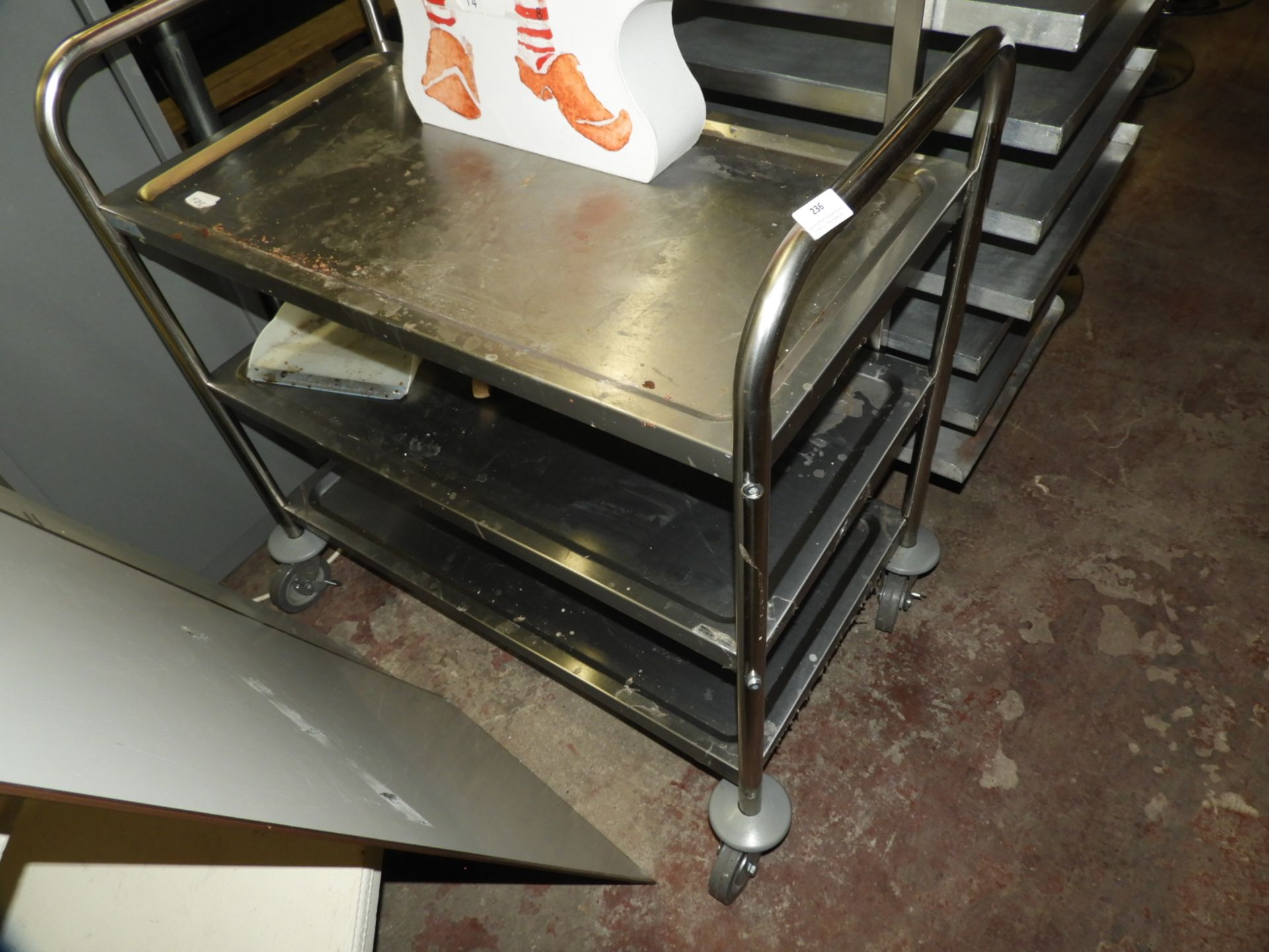 *Three Tier Stainless Steel Catering Trolley