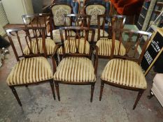 Set of Six Upholstered Dining Chairs (Five Diners