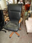 Highback Leather Executive Swivel Gas Lift Chair o