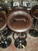 *Pair of Brown Leather Barstools