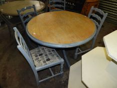 *Painted Circular Table with Four Chairs