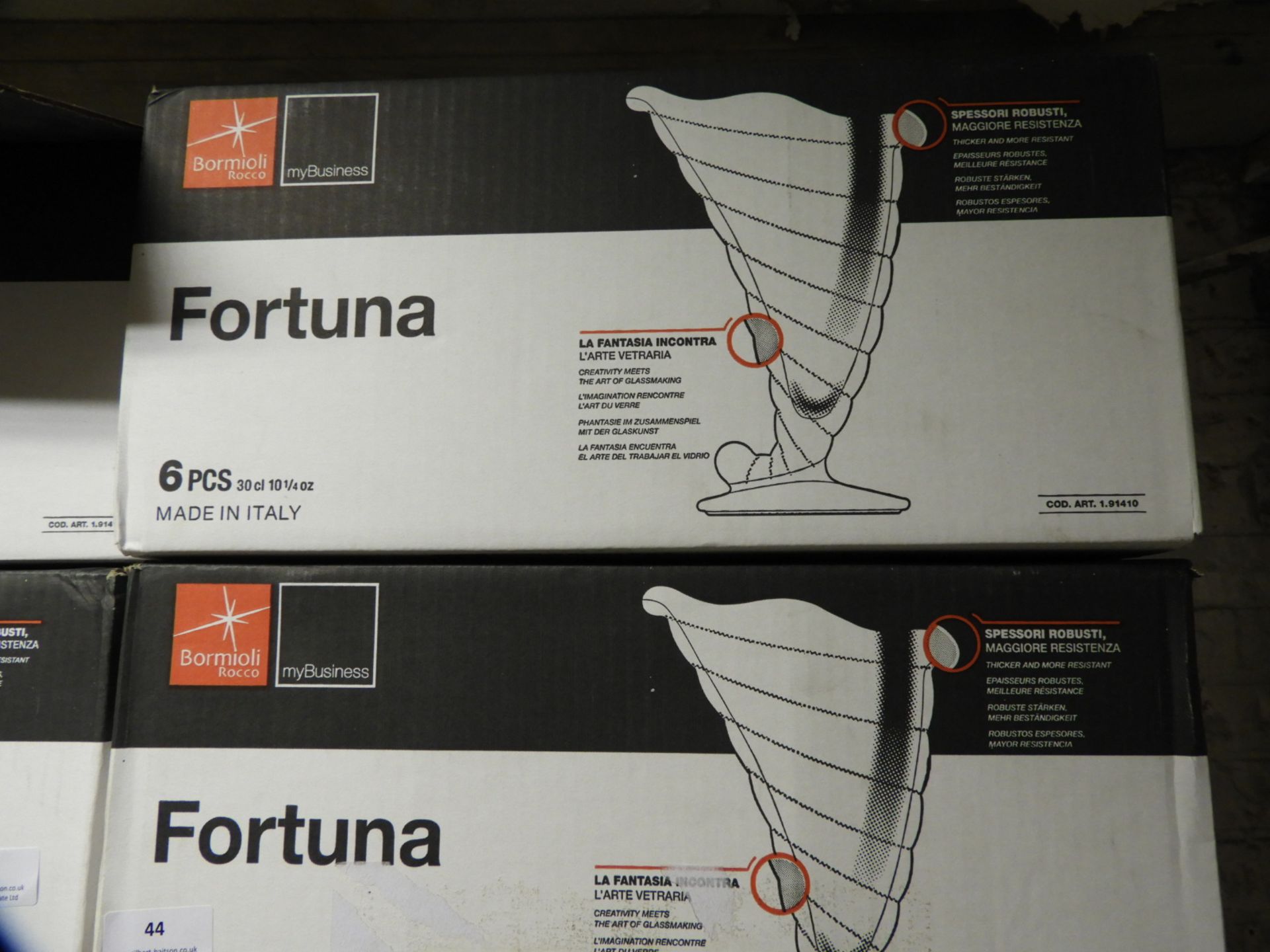 *Two Boxes of Six Fortuna Ice Cream Glasses