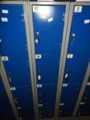 Set of Four Blue & Grey Cubicle Lockers