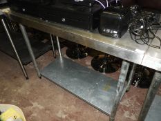 *Vogue Stainless Steel Preparation Table with Unde