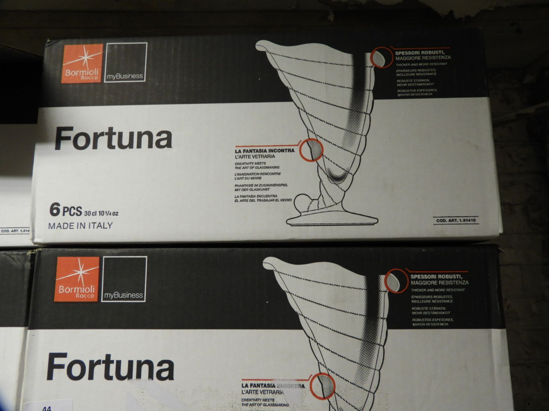 *Two Boxes of Six Fortuna Ice Cream Glasses