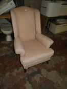 Pink Upholstered Wingback Reception Chair on Cabri