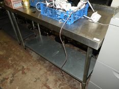 *Vogue Stainless Steel Preparation Table with Upst