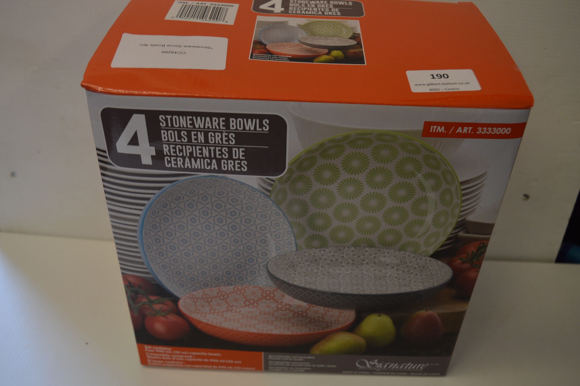 *Stoneware Serve Bowls 4 Piece Set (Boxed)