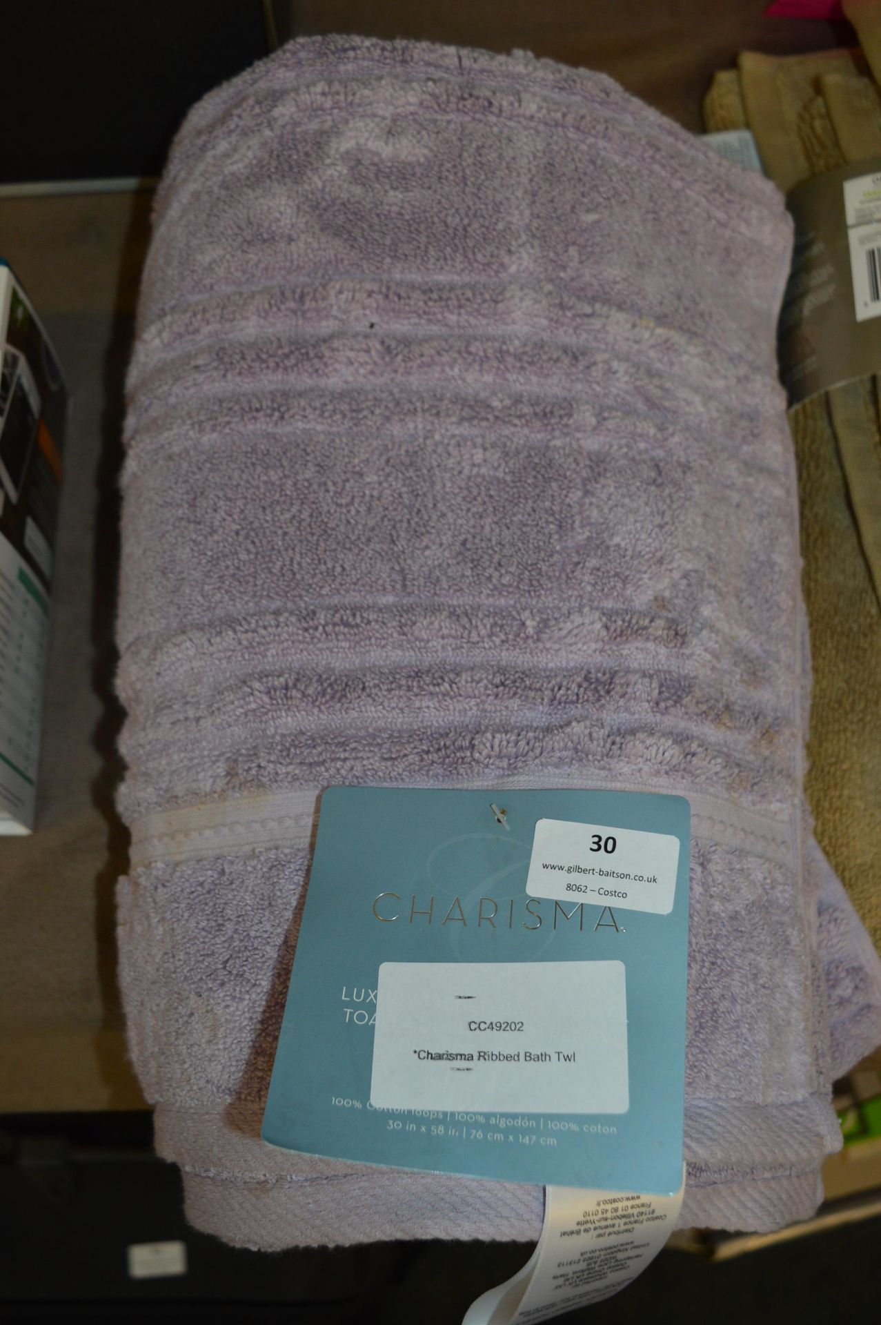 *Charisma Ribbed Bath Towel (Lilac)