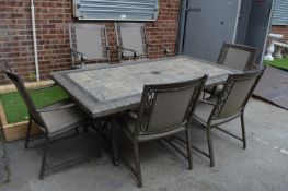 *Cortana Sling Garden Table with Six Chairs