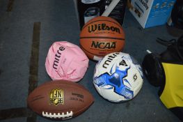 *Wilson American Football, Wilson Basketball, Mitre Football and a Mitre Netball