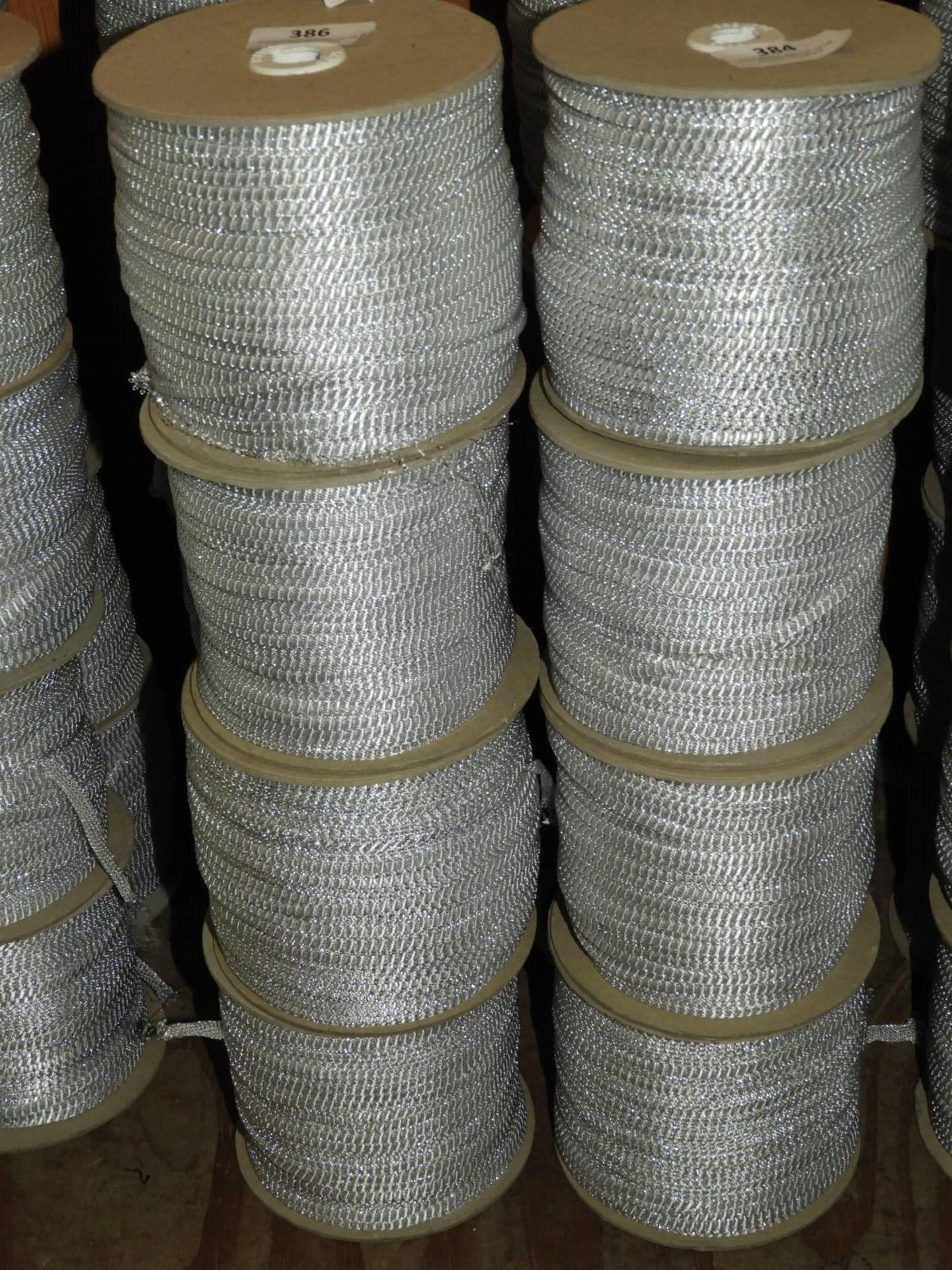 *Four Rolls of Semi Elasticated Silver Braid Edgin