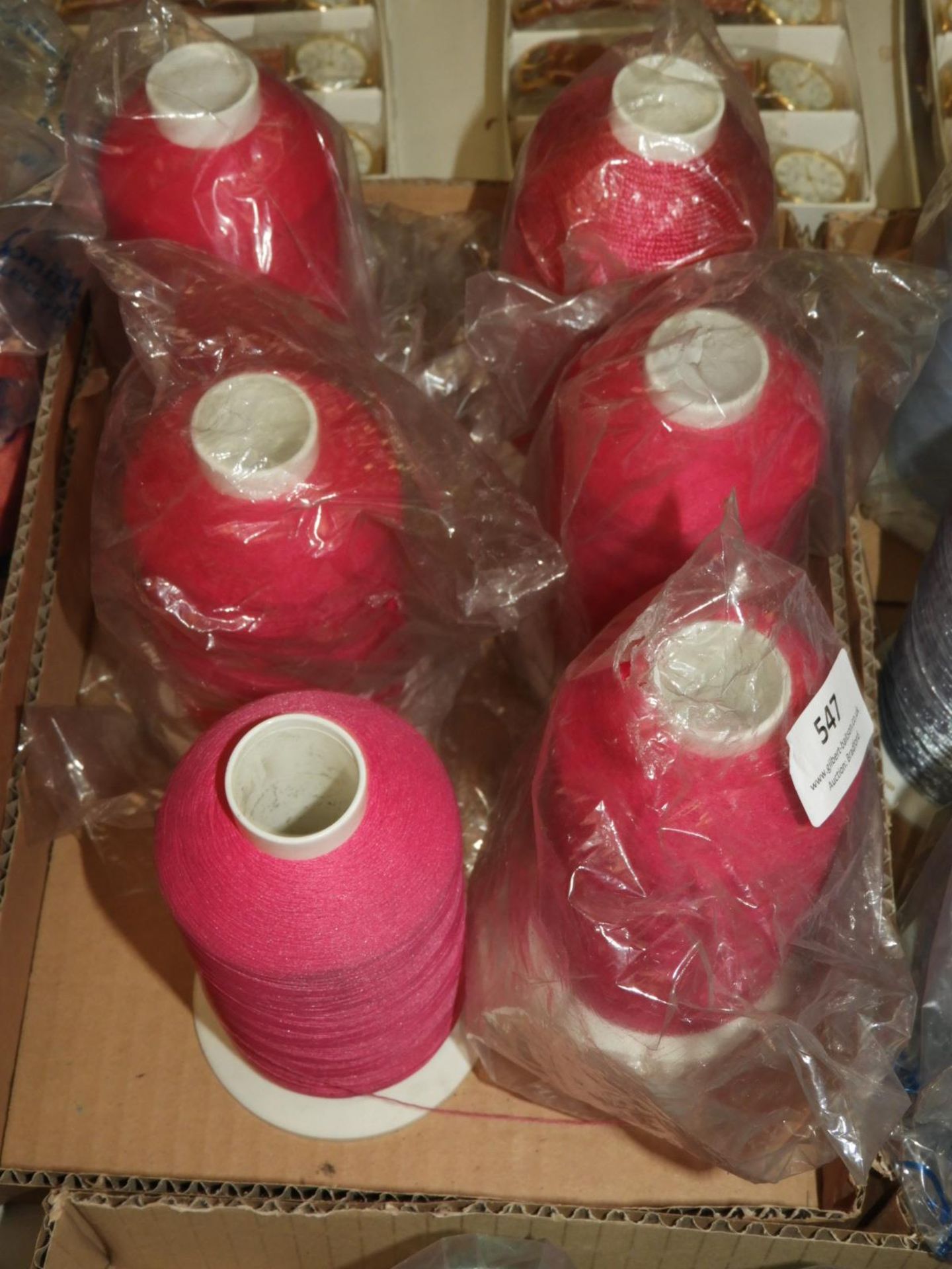 *Six Rolls of Pink Sewing Thread