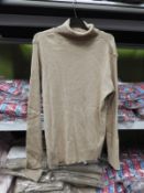 *Six Essence Fawn Coloured Roll Neck Long Sleeve T