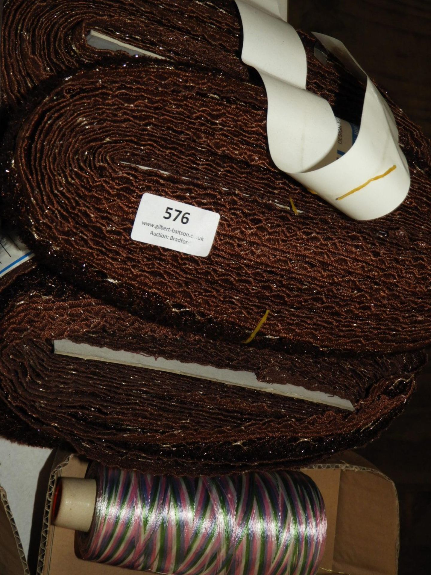 *Six Rolls of Brown Lace Edging
