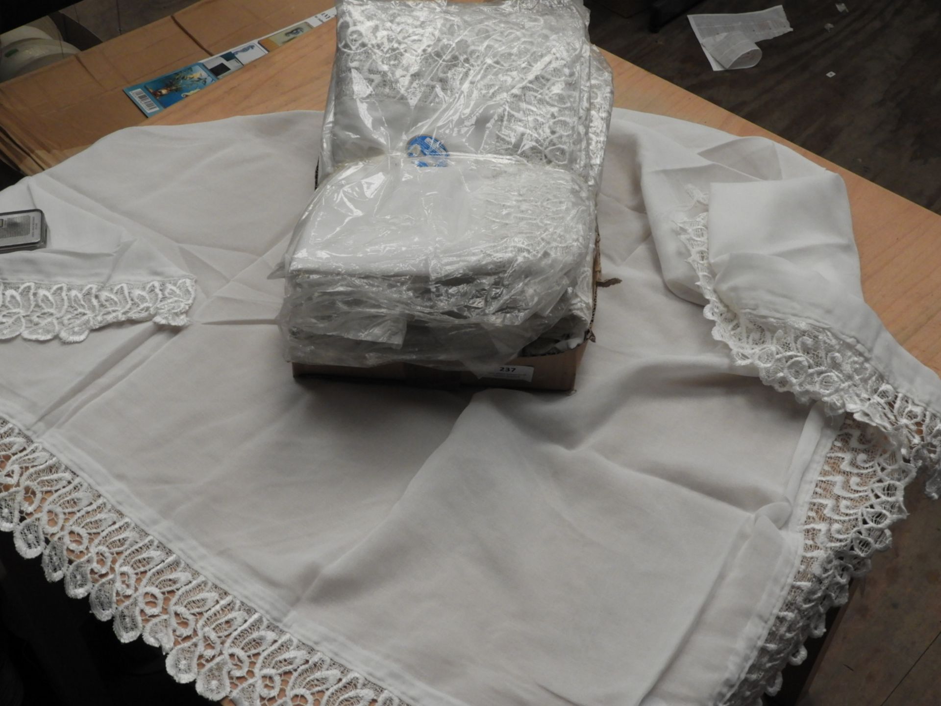 *Box Containing Ten Ladies Head Scarves with Lace