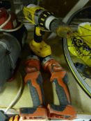 Dewalt Cordless Drill and Two Milwaukee Torches