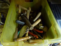 Toolbox and a Box of Assorted Tools Including Span