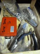 *Box of Welding Clamps, Drill Bit Box, etc.