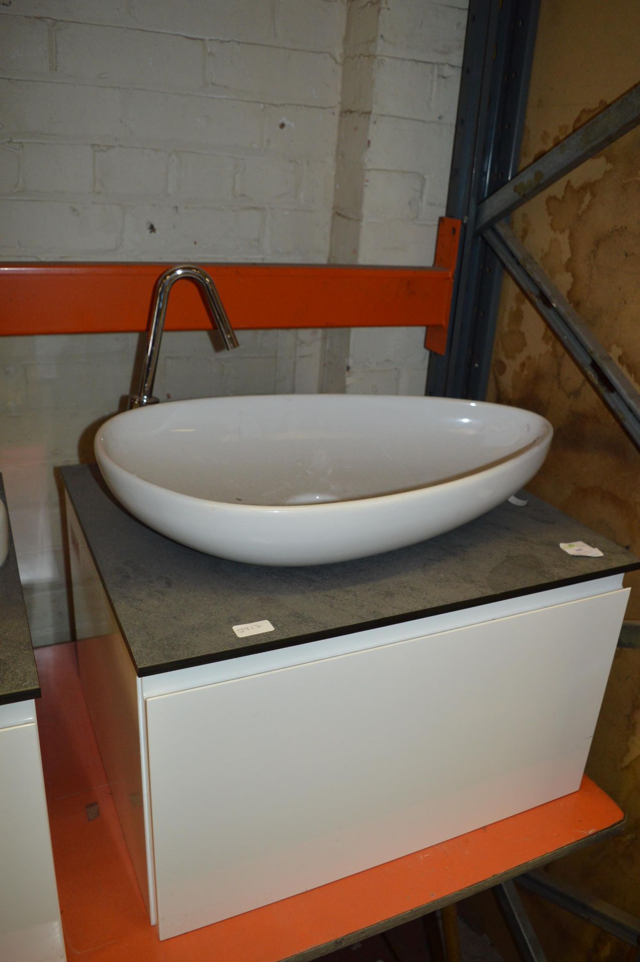 *Contemporary Sink Unit with Drawer and Chrome Tap