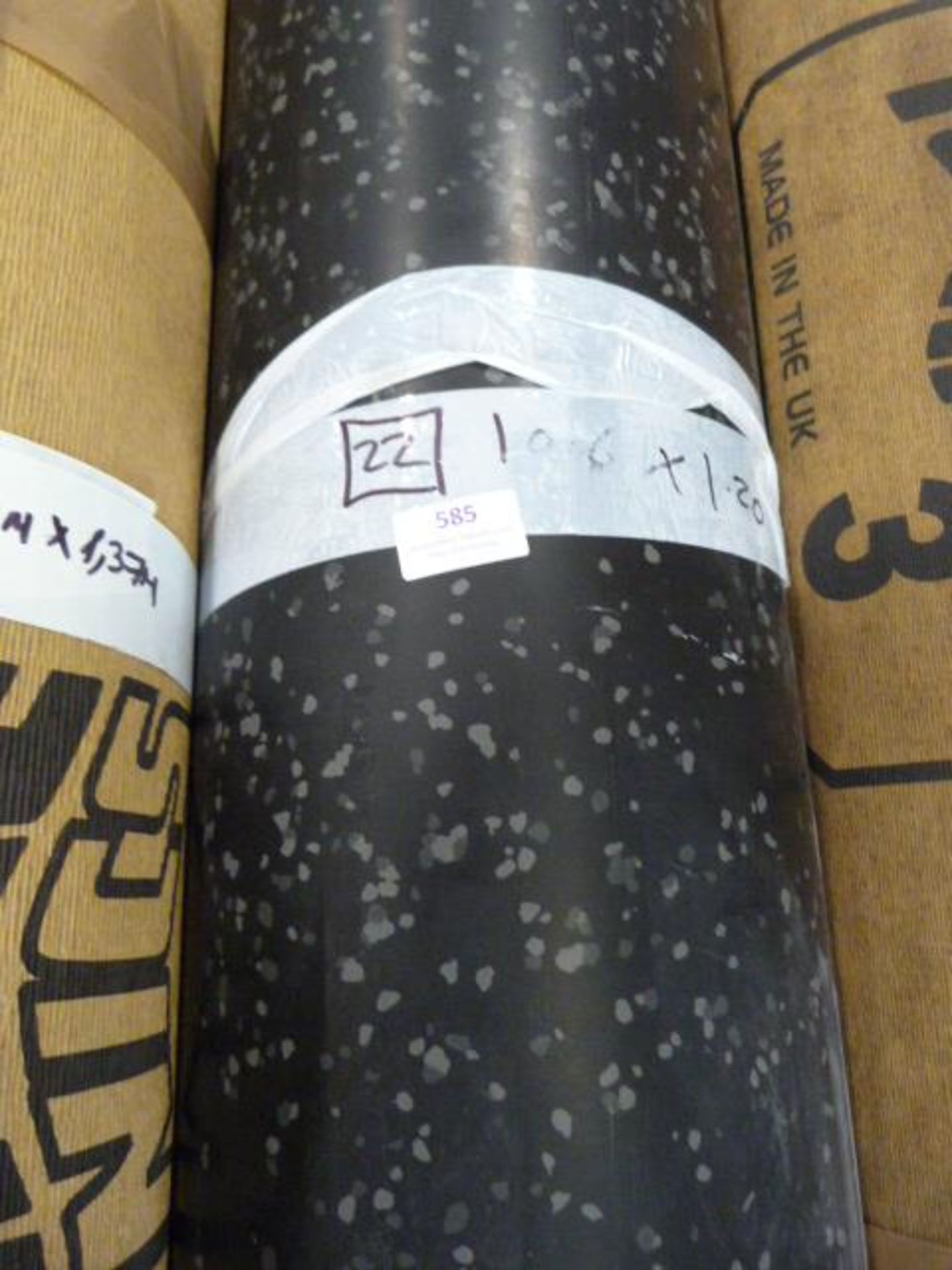 10.6m x 1.2m Roll of Black Rubber Flooring