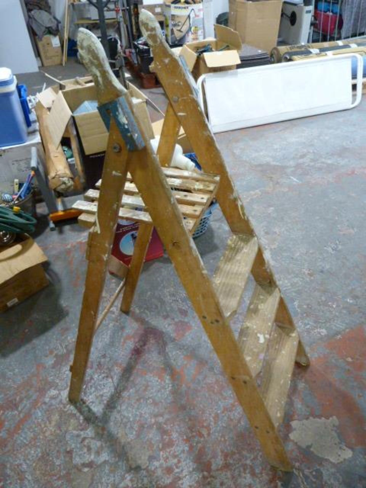 Three Tread Wooden Step Ladder