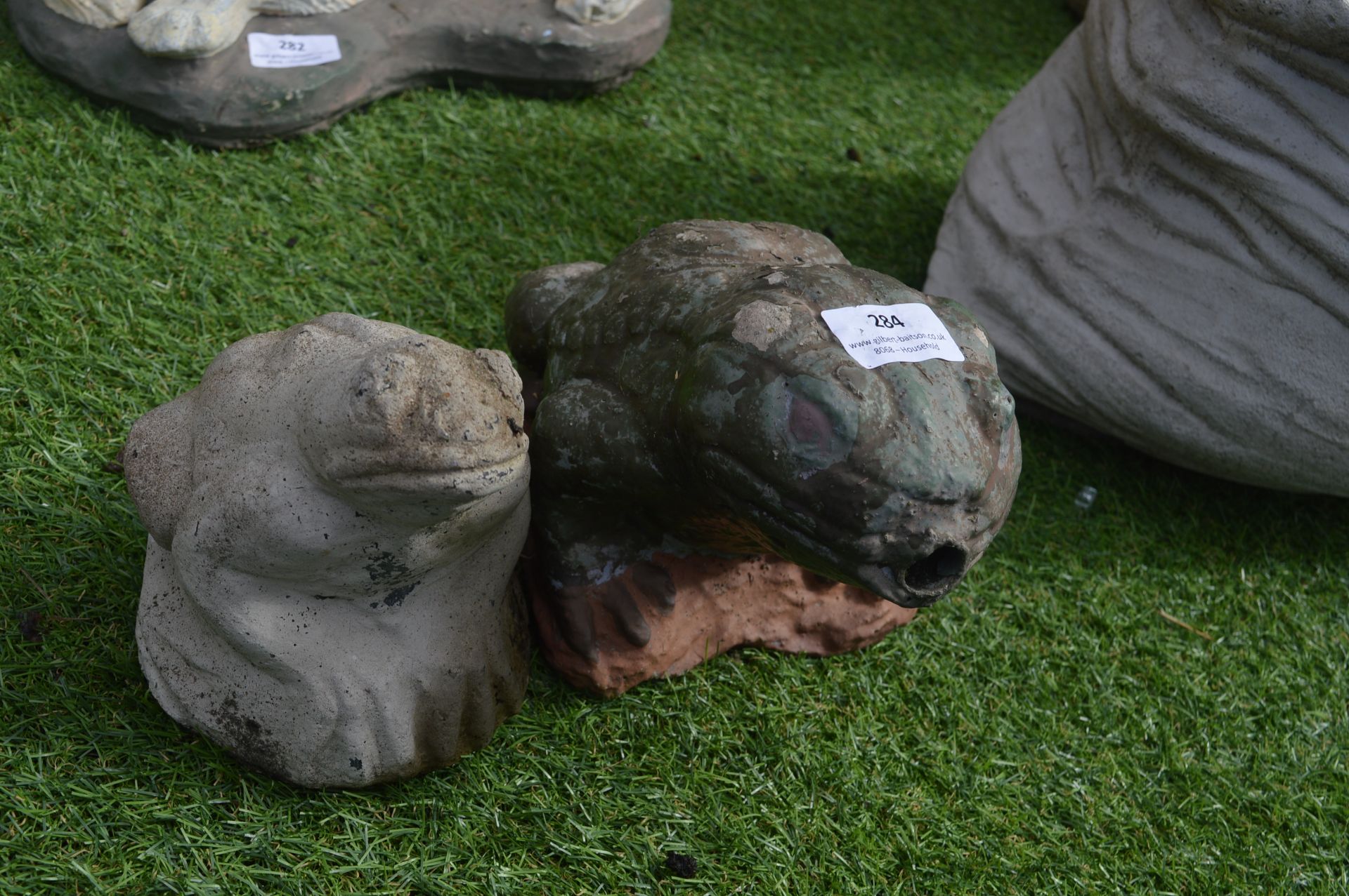 Two Frog Garden Statues