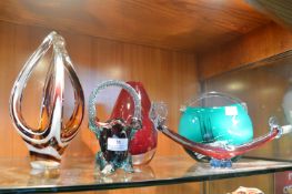 Five Pieces of Art Glass Including Murano, etc.