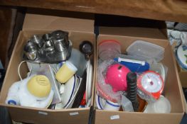 Two Large Boxes of Assorted Household Items, Piggy