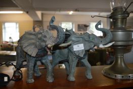 Two Articulated Plastic Elephants