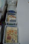 Three Storage Tubs Containing Rubber Stamps, Card