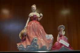 Royal Doulton Figurine - Rosy, and a Coalport Figu