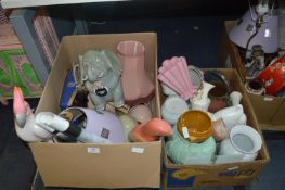 Two Boxes of Assorted Household Pottery Items Incl