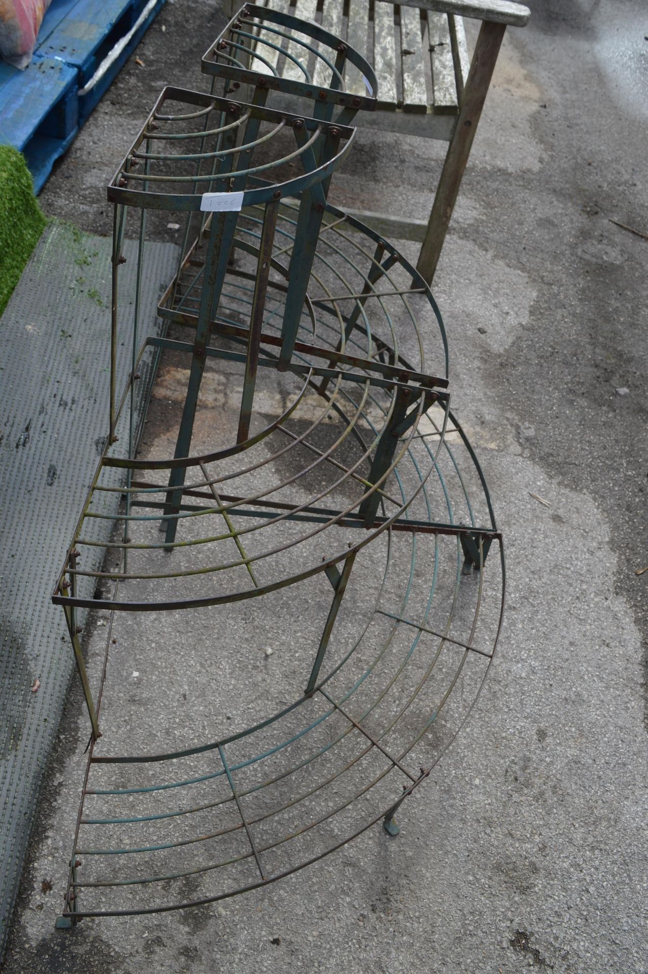 Two Garden Semi Circular Display Plant Stands