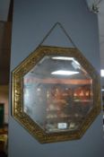 Brass Framed Bevelled Edge Wall Mirror