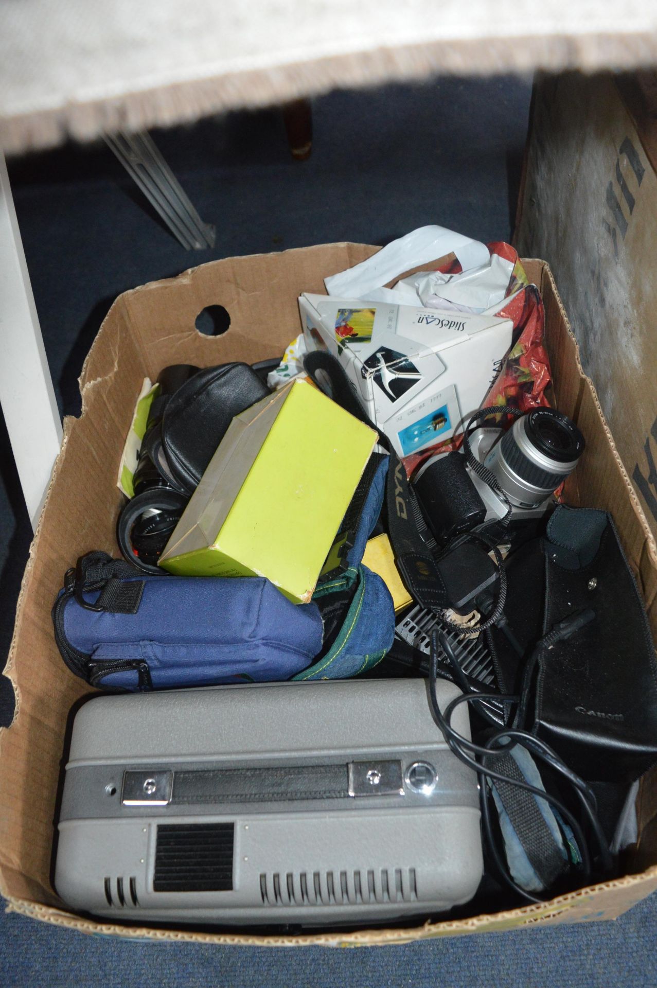 Box of Assorted Camera Equipment