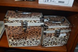 Two Leopard Skin Vanity Cases