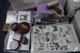 Assortment of Rubber Stamping Equipment, Stamps, B