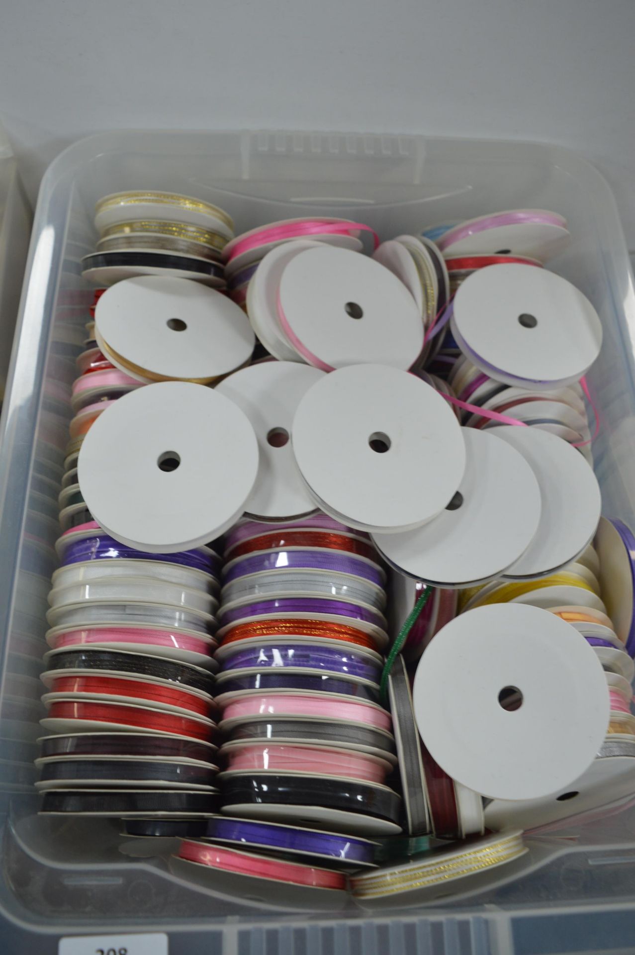 Container of 100+ Spools of Ribbon